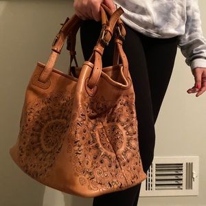 COGNAC ITALIAN LEATHER BAG